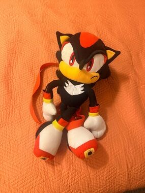 Shadow the Hedgehog Plush Crossbody Bag - Black, Red, Yellow